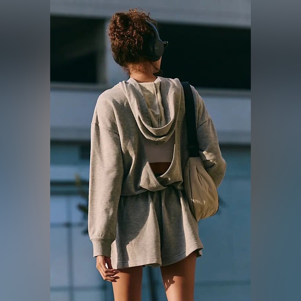 NWOT Free People Such a Flirt Movement Sweatshirt Romper Hoodie Size XS